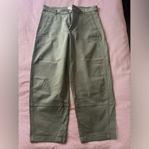 Everlane olive green barrel pant